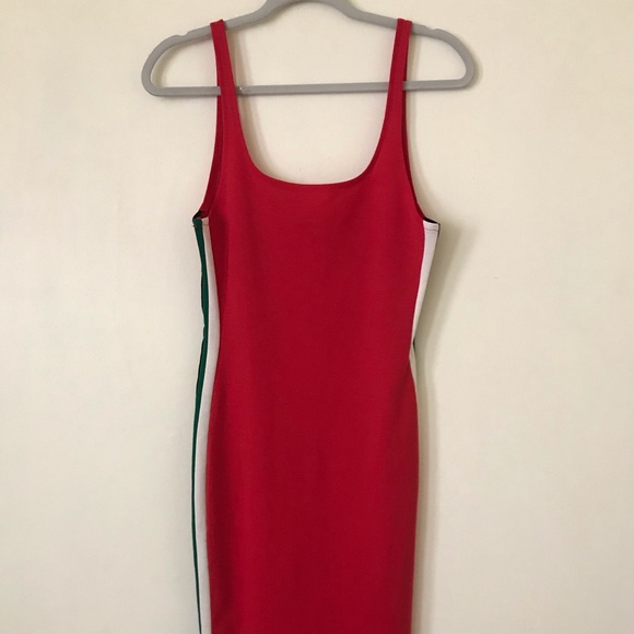 Red Bodycon Midi Dress - Picture 1 of 4